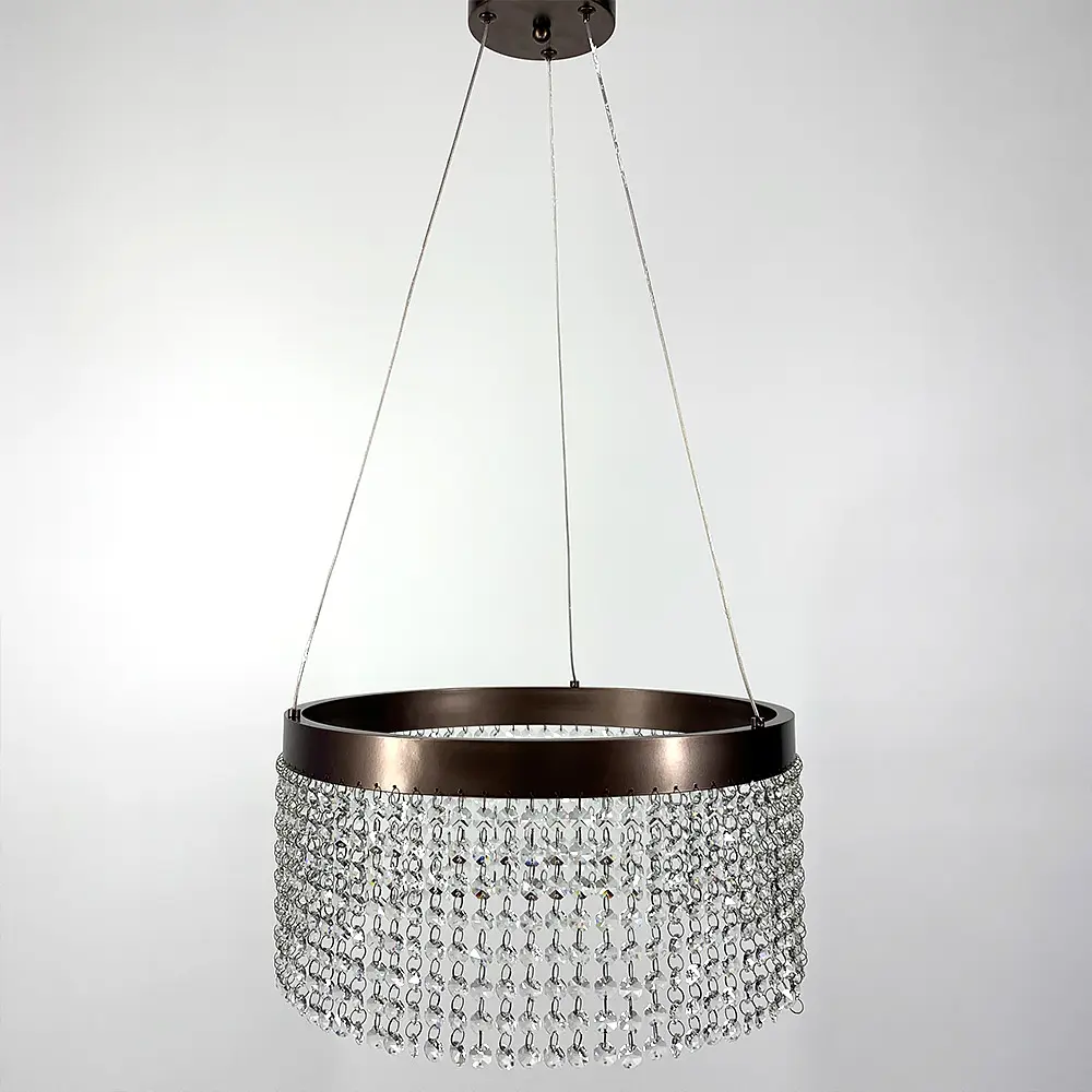 Невероятная хрустальная люстра с бронзовой обводкой h35 Line.F Диаметр 40см - фото 6