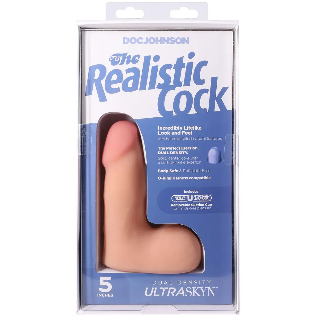 Фалоімітатор Doc Johnson The Realistic Cock ULTRASKYN 5 Inch with Balls, 13.3 см - фото 10