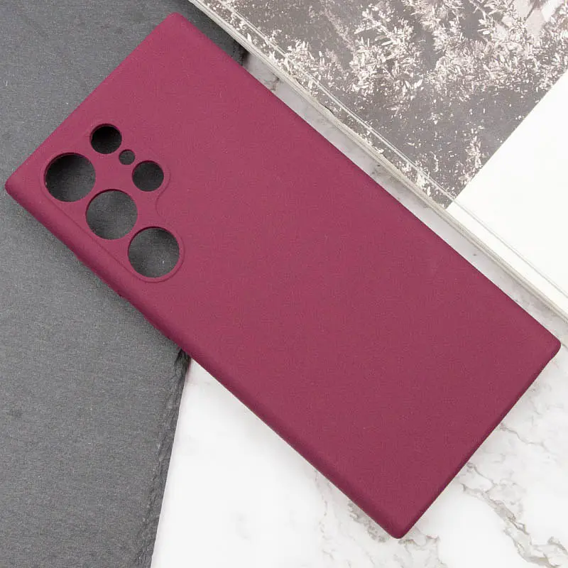 Чохол Silicone Cover Lakshmi Full Camera (AAA) для Samsung Galaxy S23 Ultra Бордовий / Plum - фото 5