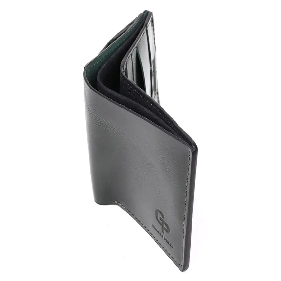 Портмоне Lettera с монетницей зеленый Алькор GRANDE PELLE 10х10х2.5 см acs0032119 - фото 6