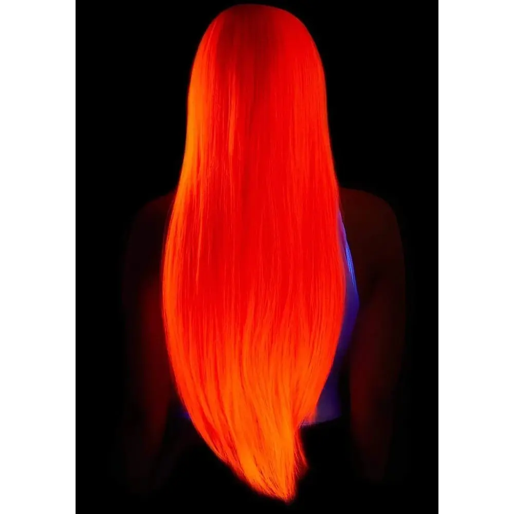 Leg Avenue - Long straight center part wig - Довга перука (неоновий рожевий) - фото 4