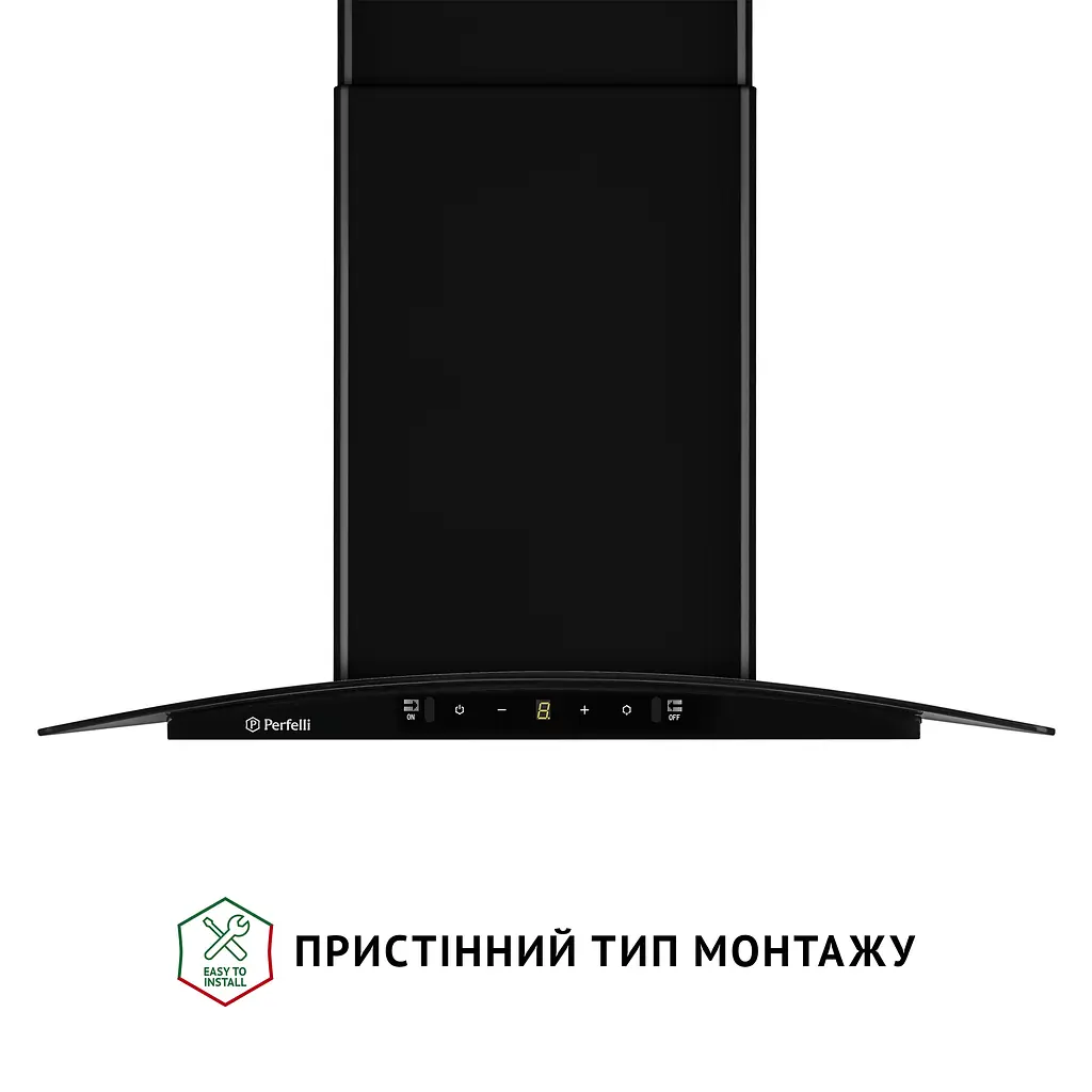 Витяжка декоративна зі склом Perfelli GRASSI 6PWB NERO - фото 2