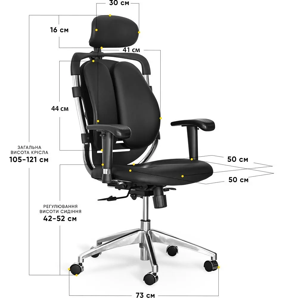 Крісло Mealux Mentor Duo Black (Y-550 KB Duo) - фото 3