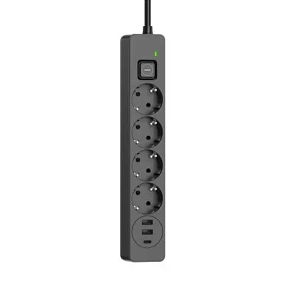 Мережевий фільтр живлення ColorWay (CW-CHE435PDB), 4 розетки/3USB 5M (CW-CHE435PDB) - фото 2