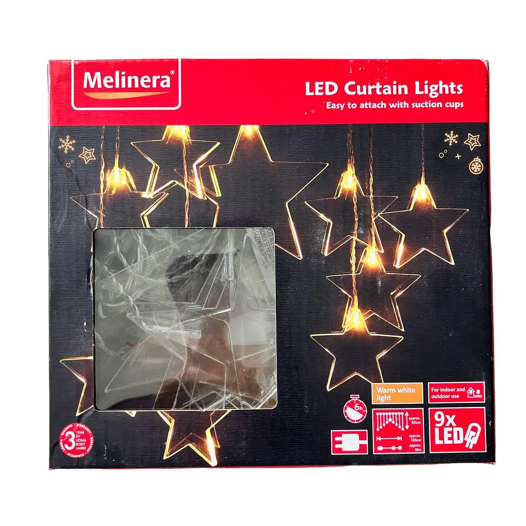 Led Штора гирлянда звезды 9 шт Melinera curtains - фото 2