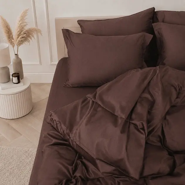 Комплект постільної білизни MirSon Сатин Satin Premium Cacao Active 2 x 160 x 220 см (2200013489818) - фото 3