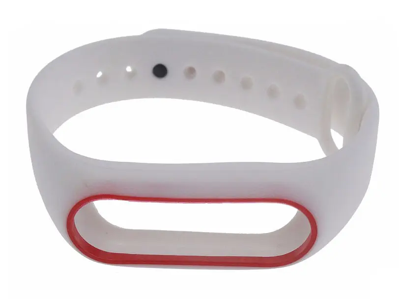 Силиконовый ремешок Primo для фитнес-браслета Xiaomi Mi Band 2 White-Red - фото 3