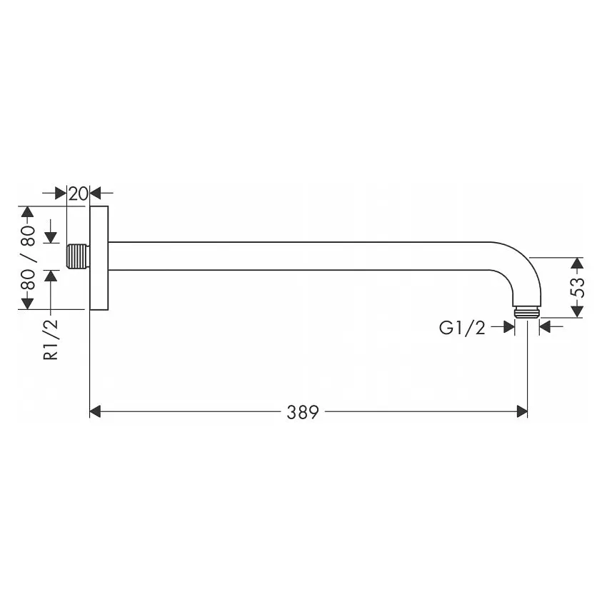 Кронштейн для верхнего душа Hansgrohe 27446000 Хром - фото 2
