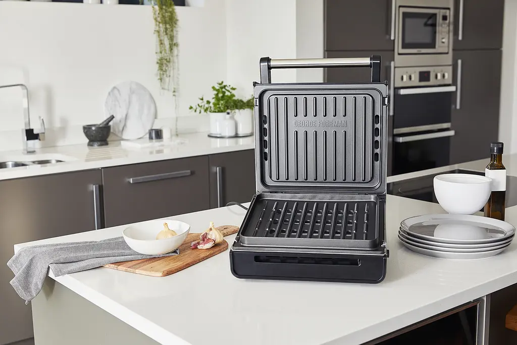 Гриль George Foreman 28000-56 Smokeless Grill 1575 Вт антипригарное покрытие белый/сталь (28000-56) - фото 15