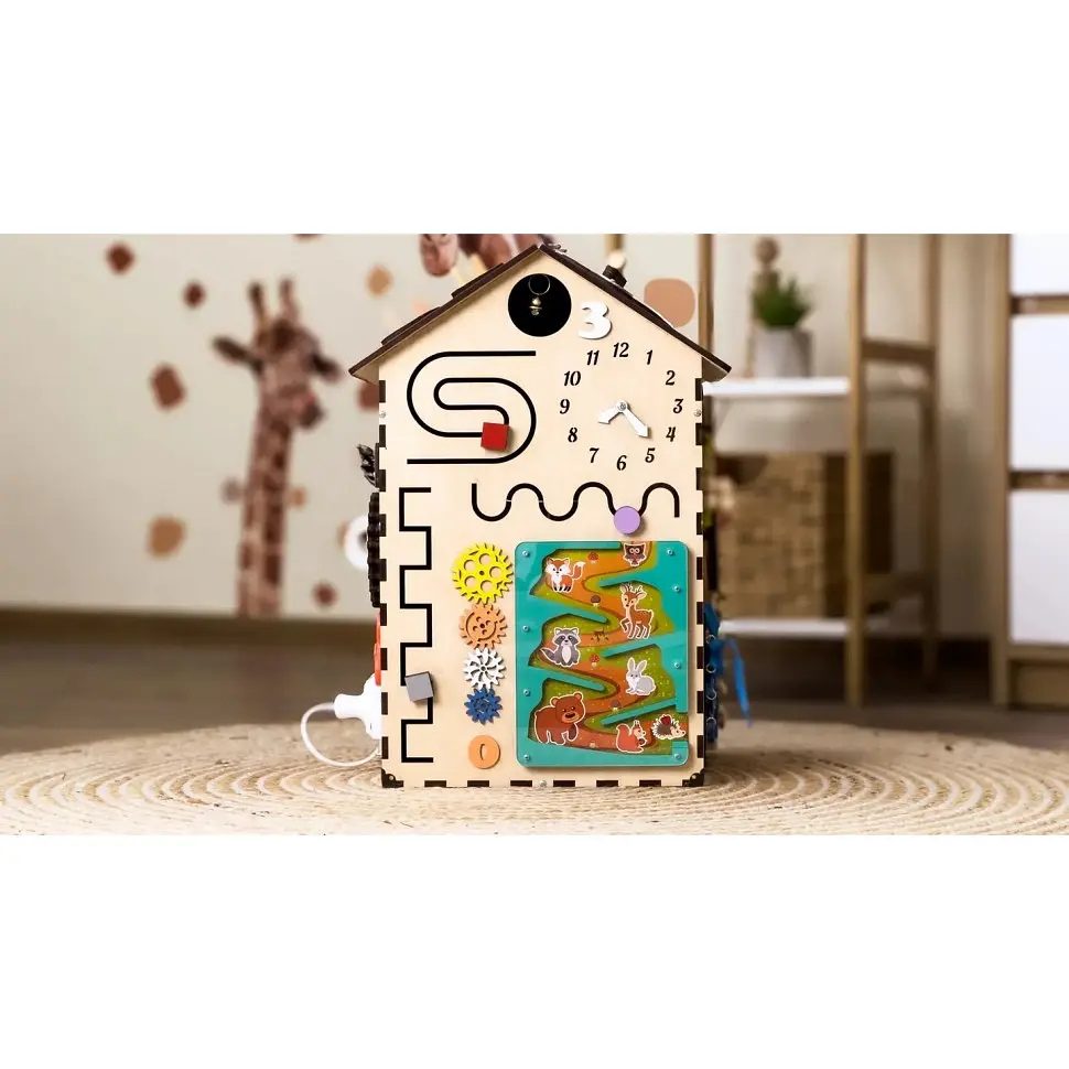 Развивающая игрушка Бизикуб Дом TG200333 натуральный, 55х30 см - фото 5