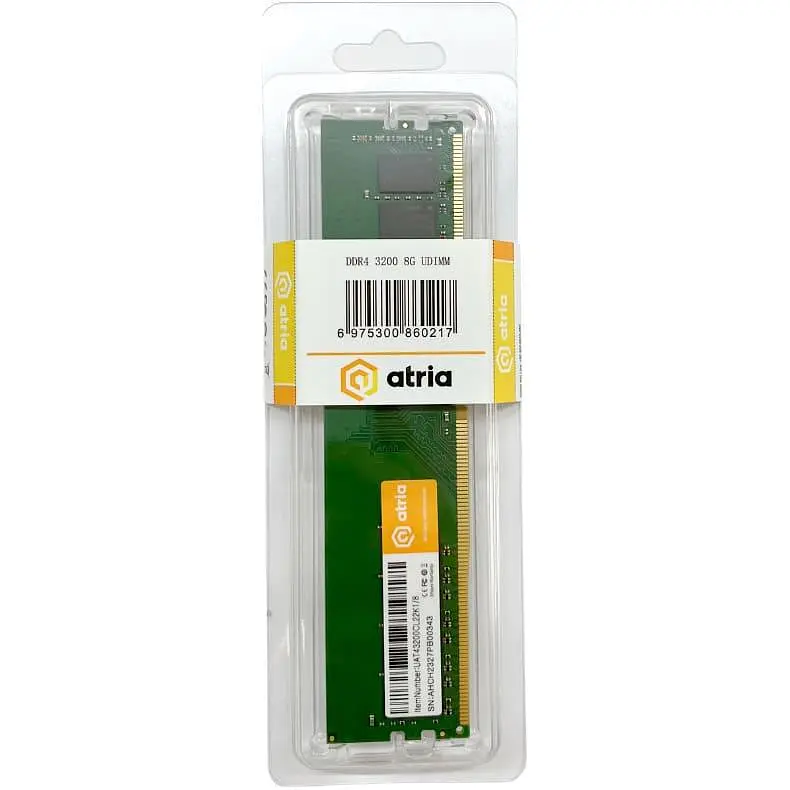Модуль пам'яті ATRIA DDR4 8Gb 3200MHz UAT43200CL22K1/8 (UAT43200CL22K1/8) - фото 3