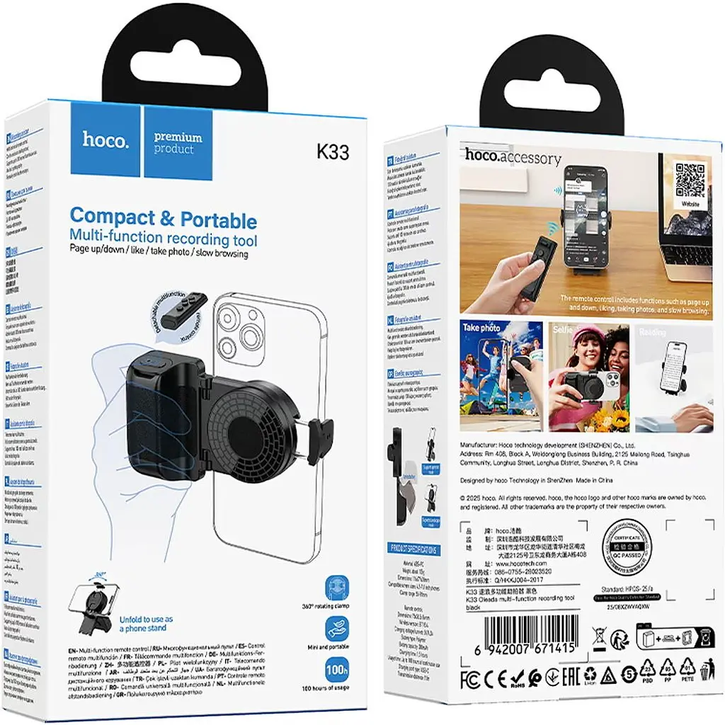 Тримач для смартфона Hoco K33 Oleada Black (6942007671415) [176338] - фото 7