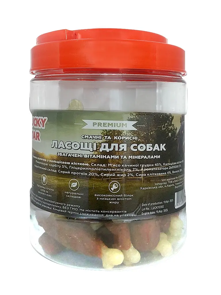 М'яка качина гомілка Lucky star з кальцієвою кісткою в тубі 500 г - фото 2