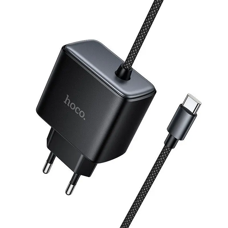 Адаптер мережевий HOCO New charger with Type-C cable C163A 25W/3A, PD3.0/QC