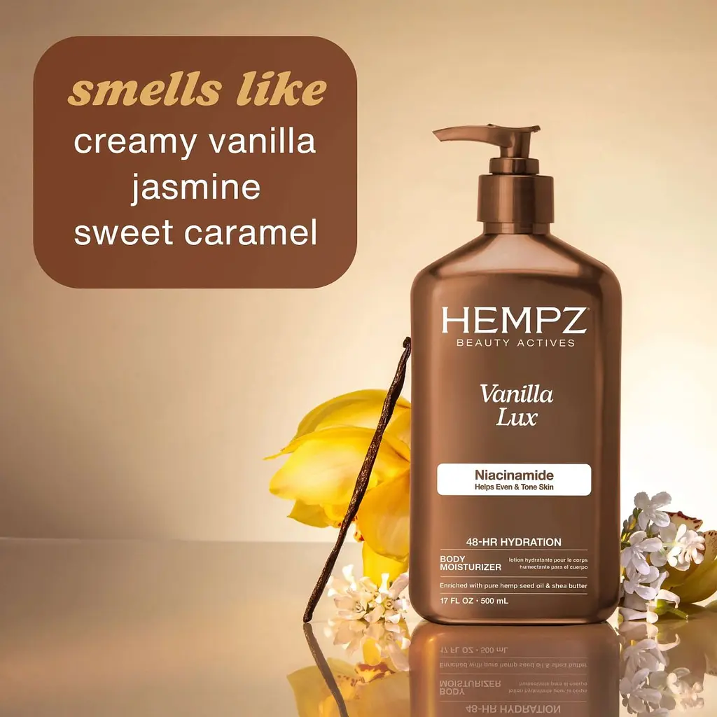 Молочко для тіла з ніацинамідом "Ваніль Люкс" Vanilla Lux Herbal Body Moisturizer Hempz 66 мл (8166-02) - фото 3