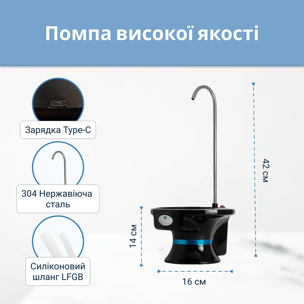 Електрична помпа для води ViO E3 чорна - фото 8