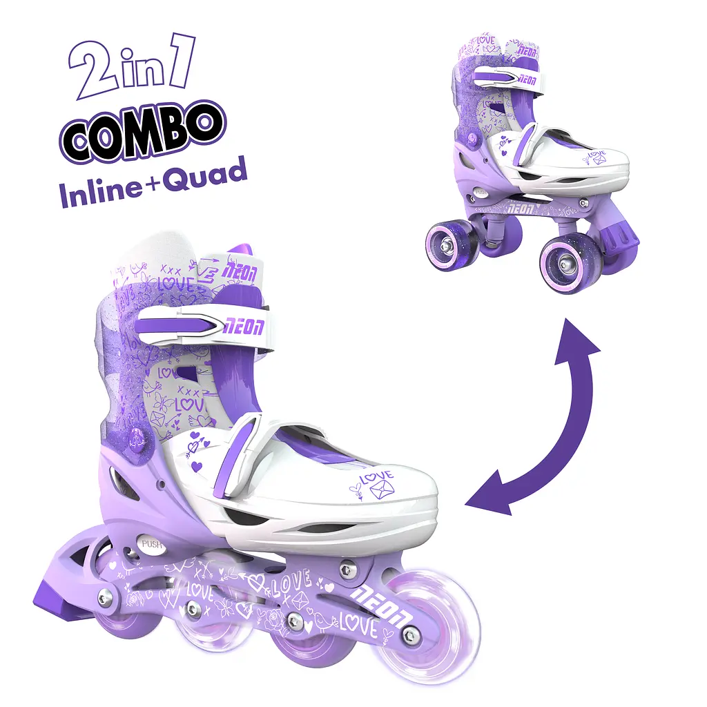 Роликові ковзани Neon Combo розмір 30-33 фіолетові (NT09L4) - фото 2