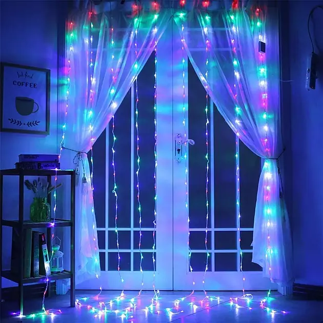 Гірлянда-водоспад XPRO Xmas LED 3х1.5 м, 240 М-2, Мультикольорова (47662-7598_300) - фото 4