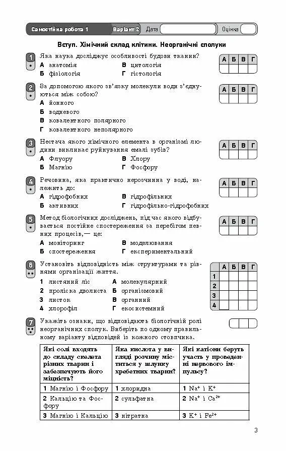 Біологія. Зошит для контролю навчальних досягнень учнів 9 клас - фото 4