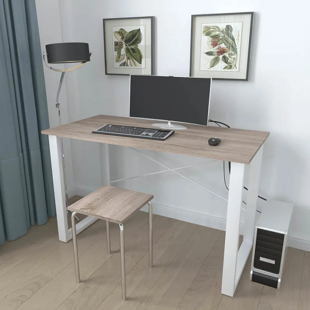 Письмовий стіл Ferrum-decor Драйв 750x1000x700 Білий метал ДСП Дуб Сонома Трюфель 16 мм (FRD-103168) - фото 4