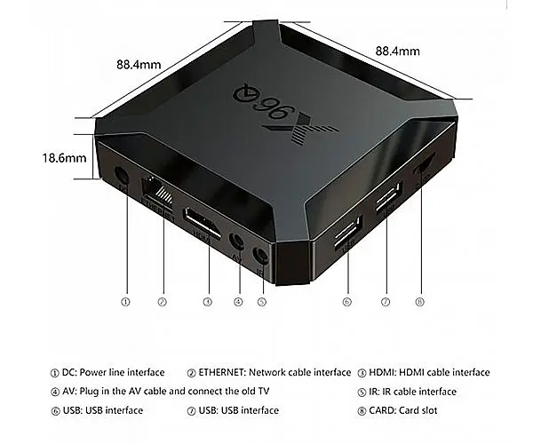 HD приставка Smart TV Vontar X96Q стаціонарний медіаплеєр (смарт ТВ приставка) 1GB/8GB чорний (X96Q-1-8_899) ontar X96Q - фото 3