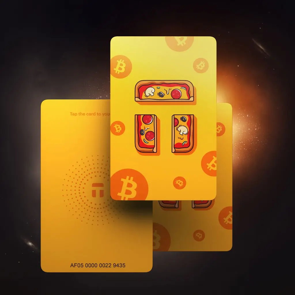 Криптогаманець Tangem Wallet 2.0 Bitcoin Pizza Day 2025 набір з 3 карток (TG-PIZZA) - фото 2