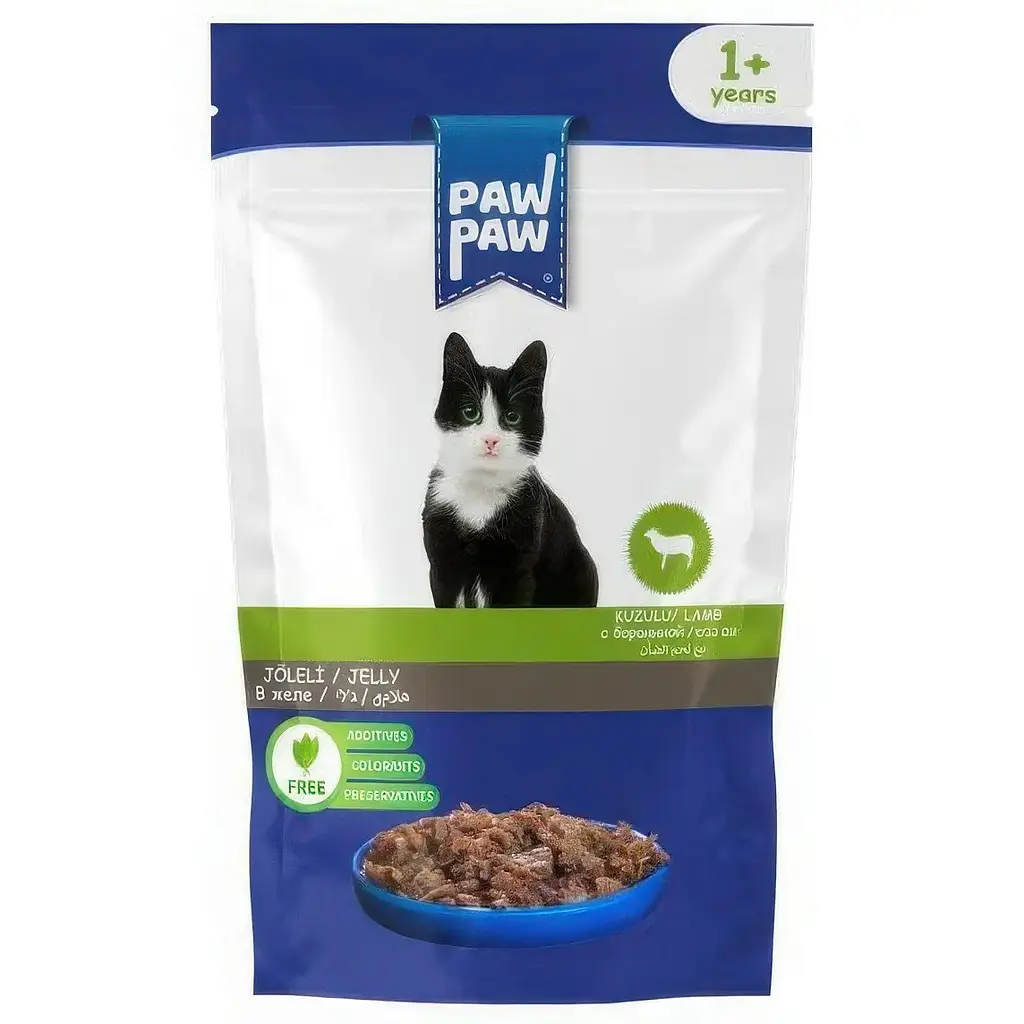 Вологий корм Pawpaw для дорослих котів ягня в желе 85 г