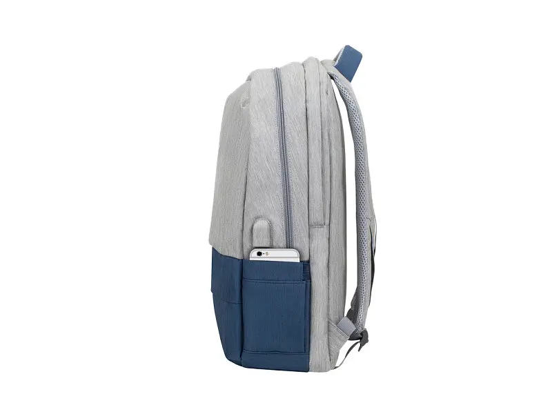 Рюкзак для ноутбука RIVACASE Prater 7567 17.3 grey/dark blue - фото 6