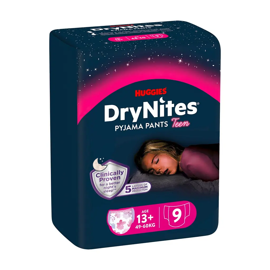 Підгузки Huggies DryNites для дівчаток 13+ років, 9 шт (5029053583679)