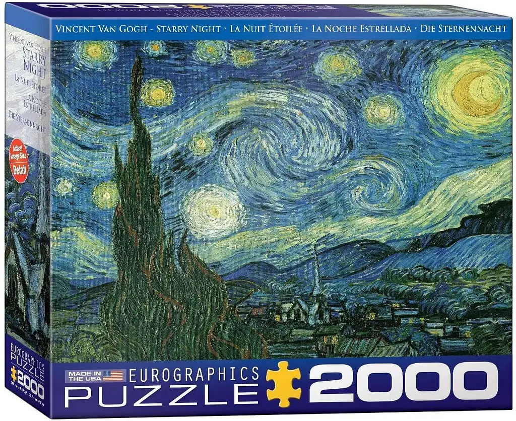 Пазл EuroGraphics Зоряна ніч Вінсент Ван Гог 2000 елементів (8220-1204) - фото 2
