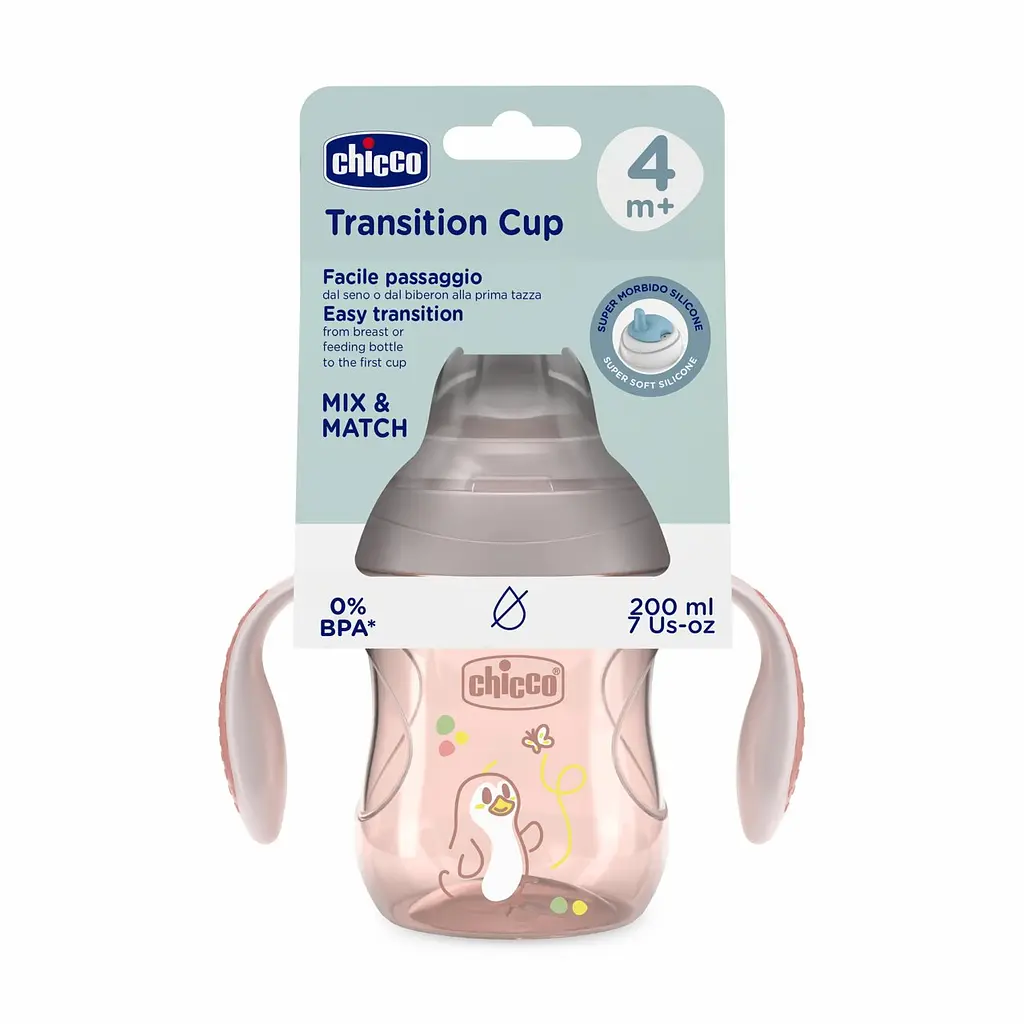 Поїльник з м'яким носиком Chicco Transition Cup 200 мл 4м+ рожевий (06911.15) - фото 7
