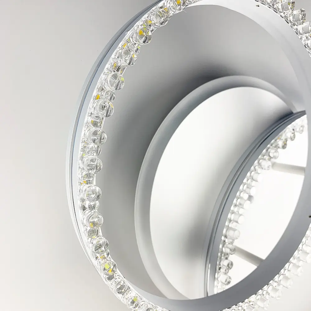 LED люстра на 2 кольца белого цвета с фурнитурой хром Line.F А 55061/2В RGB WH - фото 2