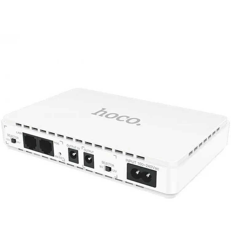 ИБП USP для роутера Hoco DB25 UPS White 8800mAh/18W/1USB/1*9-12V/1*5V/POE 15/24V - фото 2