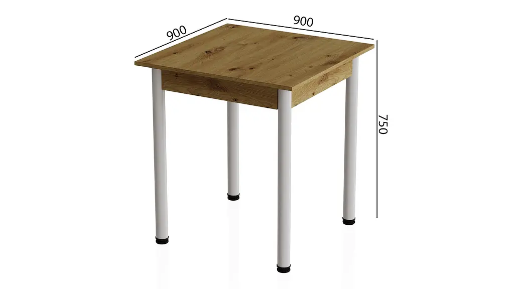 Стіл кухонний Ferrum-decor Агата 75x90x90 Білий ДСП Дуб Артізан 16мм (FRD-105681) - фото 3