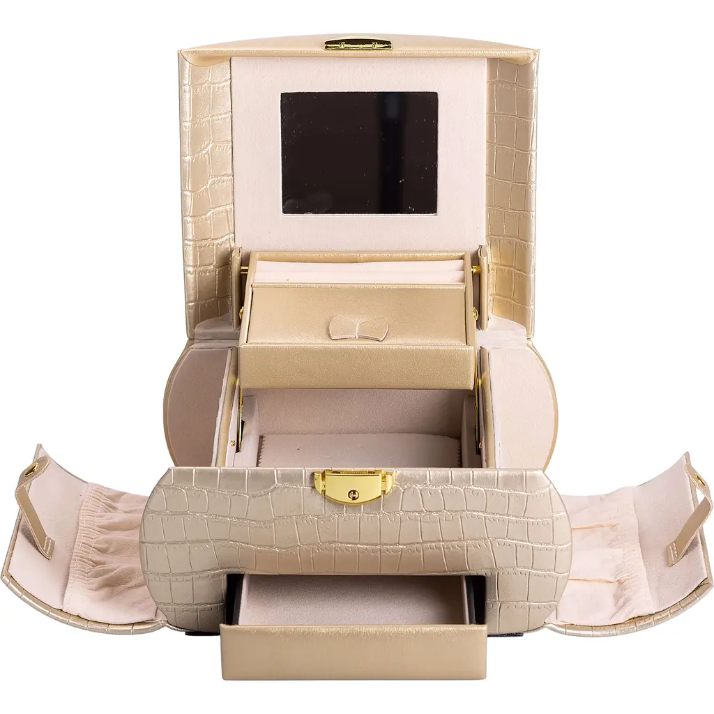 Кейс-органайзер Yiwu для прикрас із защіпкою 24x17x18 см золотистий HP-5-21GOLD - фото 7