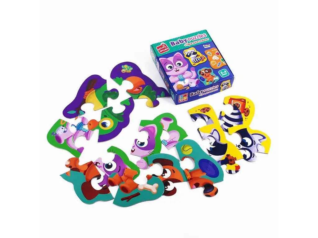 Гра розвиваюча VLADI TOYS "Хатні улюбленці" пазли картонні VT1722-25 - фото 2