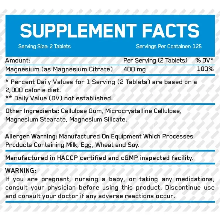 Цитрат магнію Everbuild Nutrition Magnesium Citrate 200 мг 100 таблеток - фото 2