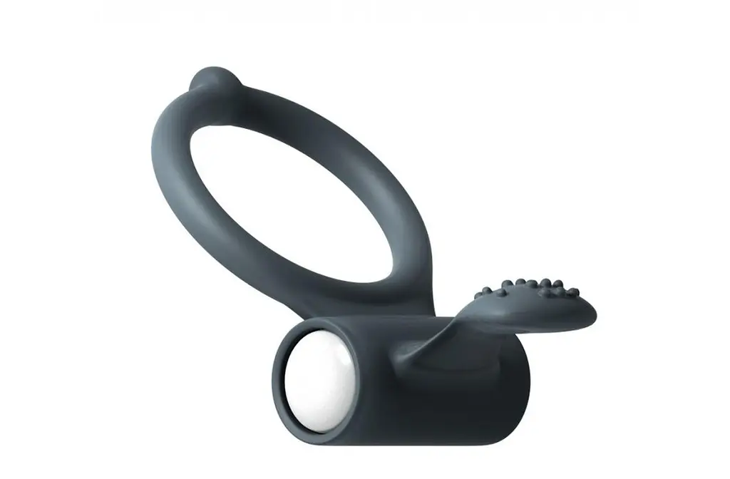 Ерекційне кільце з вібрацією Dorcel Power Clit V2 6.5х3.5 см сірий - фото 2