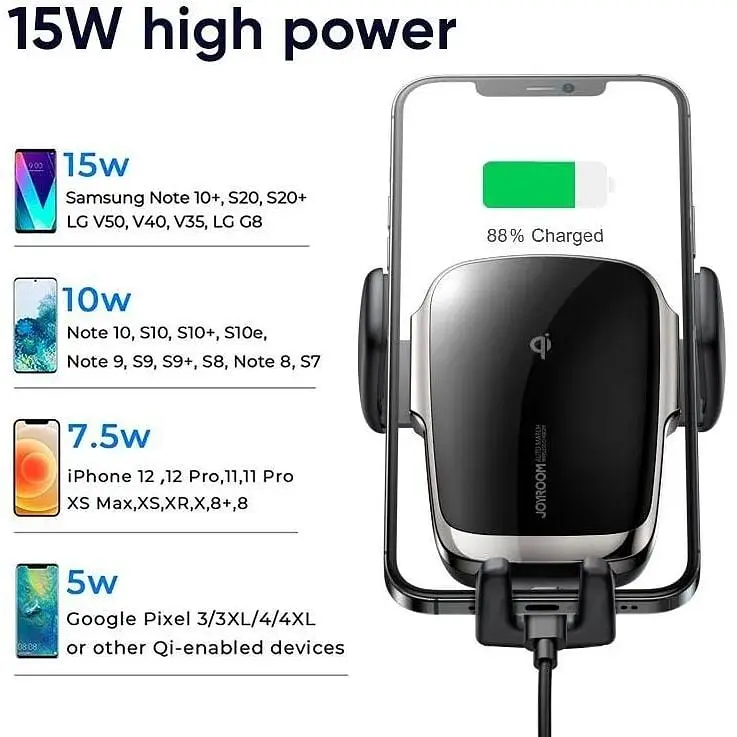 Держатель с беспроводной зарядкой JOYROOM JR-ZS248 Electric dashboard version 15W - фото 4