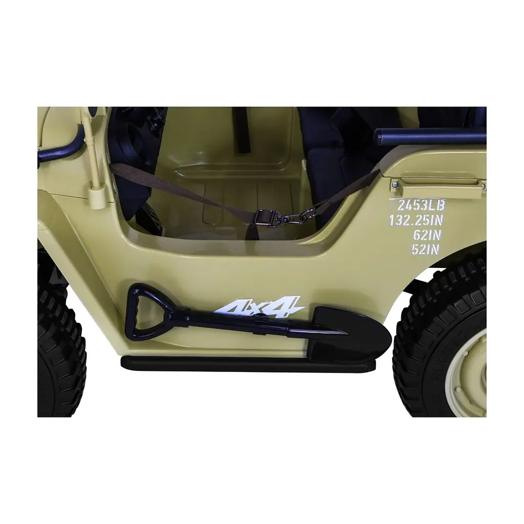 Електроавтомобіль військовий Ramiz Retro Strong MP3 LED 24 В, бежевий (PA.JH-101.24V.BEZ) - фото 10