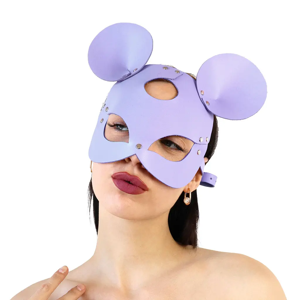 Маска Art of Sex Mouse Mask шкіряна мишки лавандова - фото 6