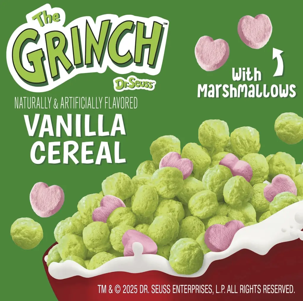 Сухий сніданок The Grinch Cereal Sweetened Vanilla Corn Puffs з маршмеллоу 447г - фото 2