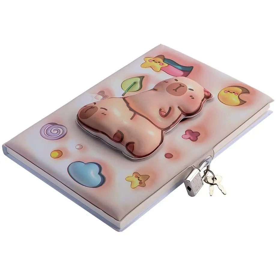 Блокнот ZiBi Capybara Kids Line 3D с замком 145х210 мм клетка 80 листов (ZB.700007) - фото 2