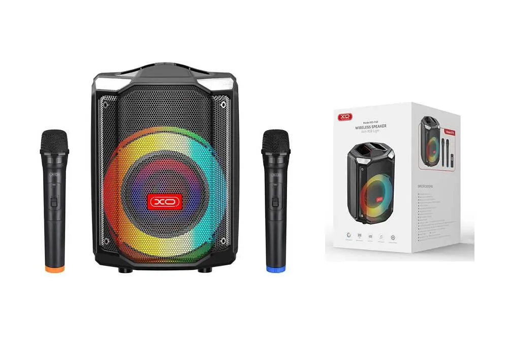 Портативная акустика XO F48 Dual Wheat 8" Phantom RGB Bluetooth Speaker караоке 40W беспроводная - фото 6
