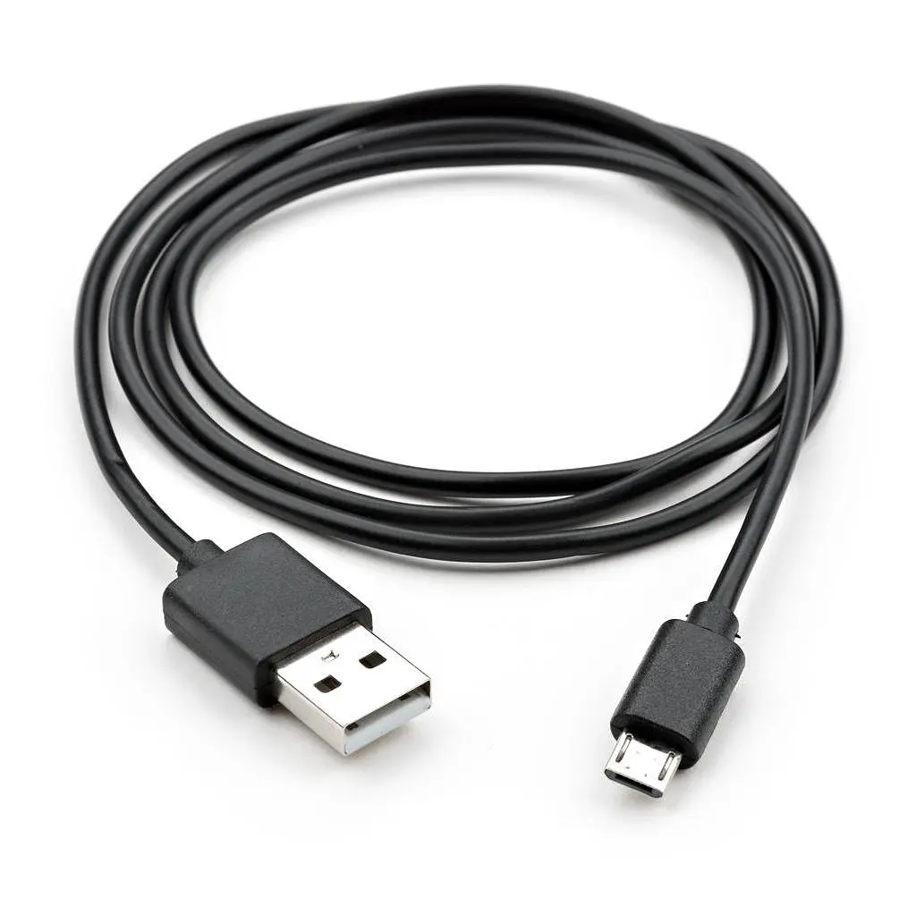 Дата кабель USB 2.0 AM to Micro 5P PVC 1m black Vinga (VCPDCM1BK) - фото 2