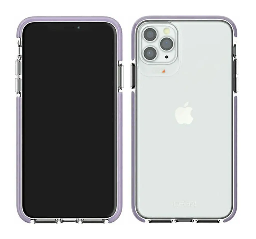Протиударний прозорий чохол GEAR4 Piccadilly D3O з антимікробним покриттям для iPhone 11 Pro Max (6.5") Violet + Transparent
