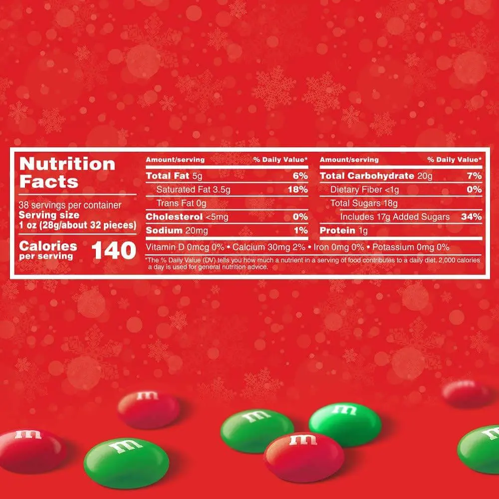 Драже M&M's Milk Chocolate Holiday Blend Red & Green Christmas Candy 1077.3 г - фото 6