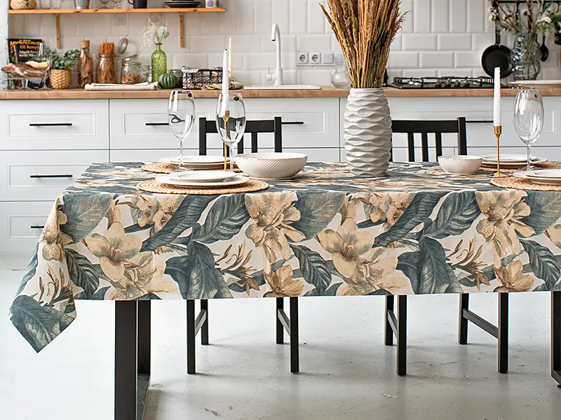Скатертина Lefard Home Textile Versalles Flor Oceano 140х140 см водовідштовхувальна (715-307) - фото 5
