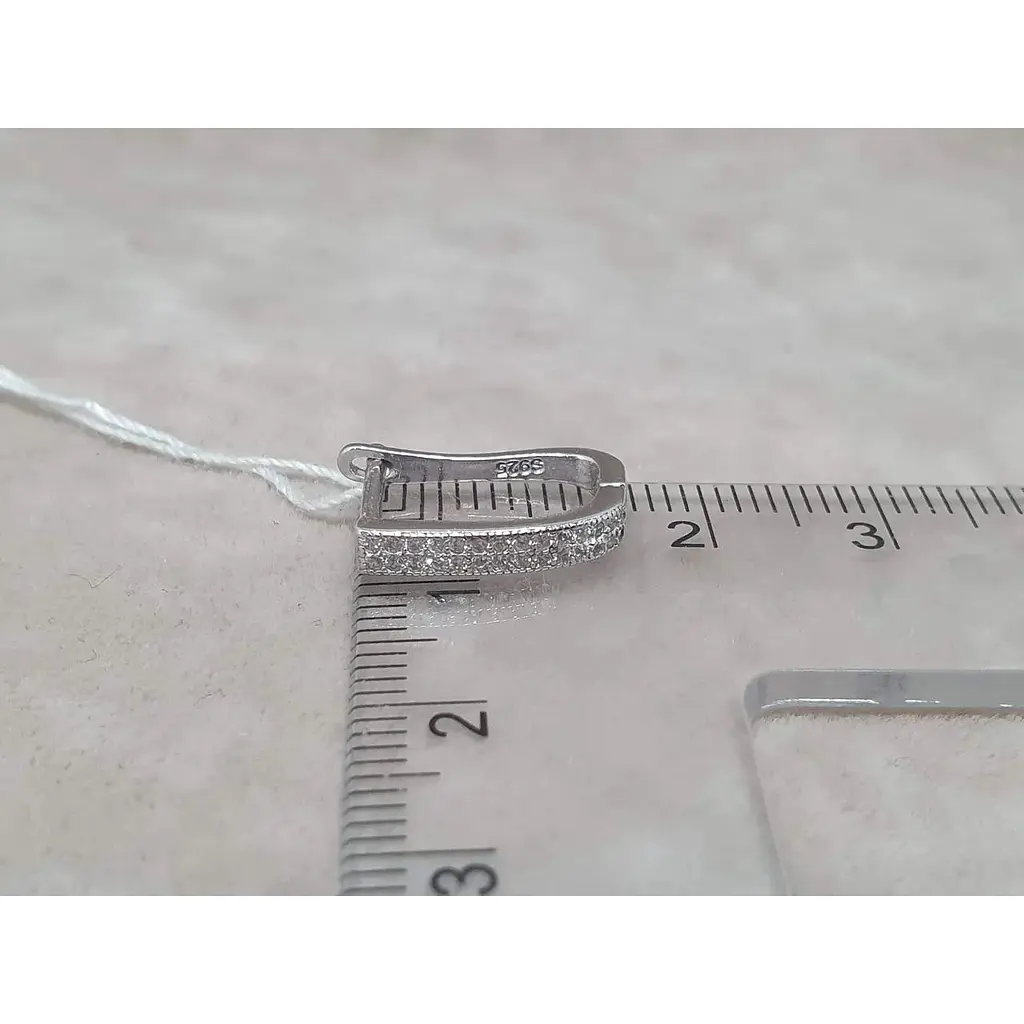 Срібні сережки TOP Silver з фіанітами. 520387Б - фото 5