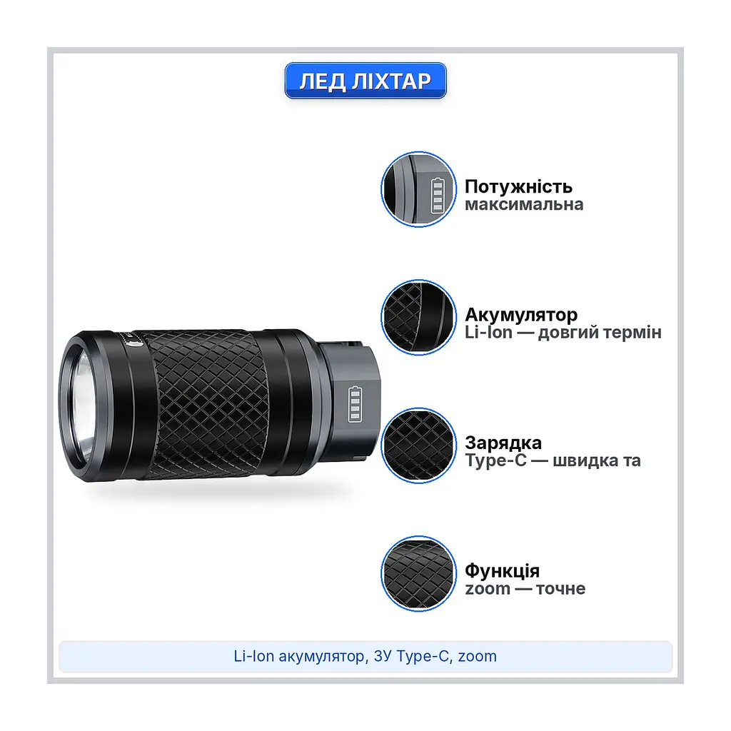 Ліхтар для вибухонебезпечних умов, RGB-підсвітка YEMAO YM-A300-SFT12R+3x3535+RGB Li-Ion, Type-C, 10 шт (52963-YM-A300-SFT12R_1701) - фото 6